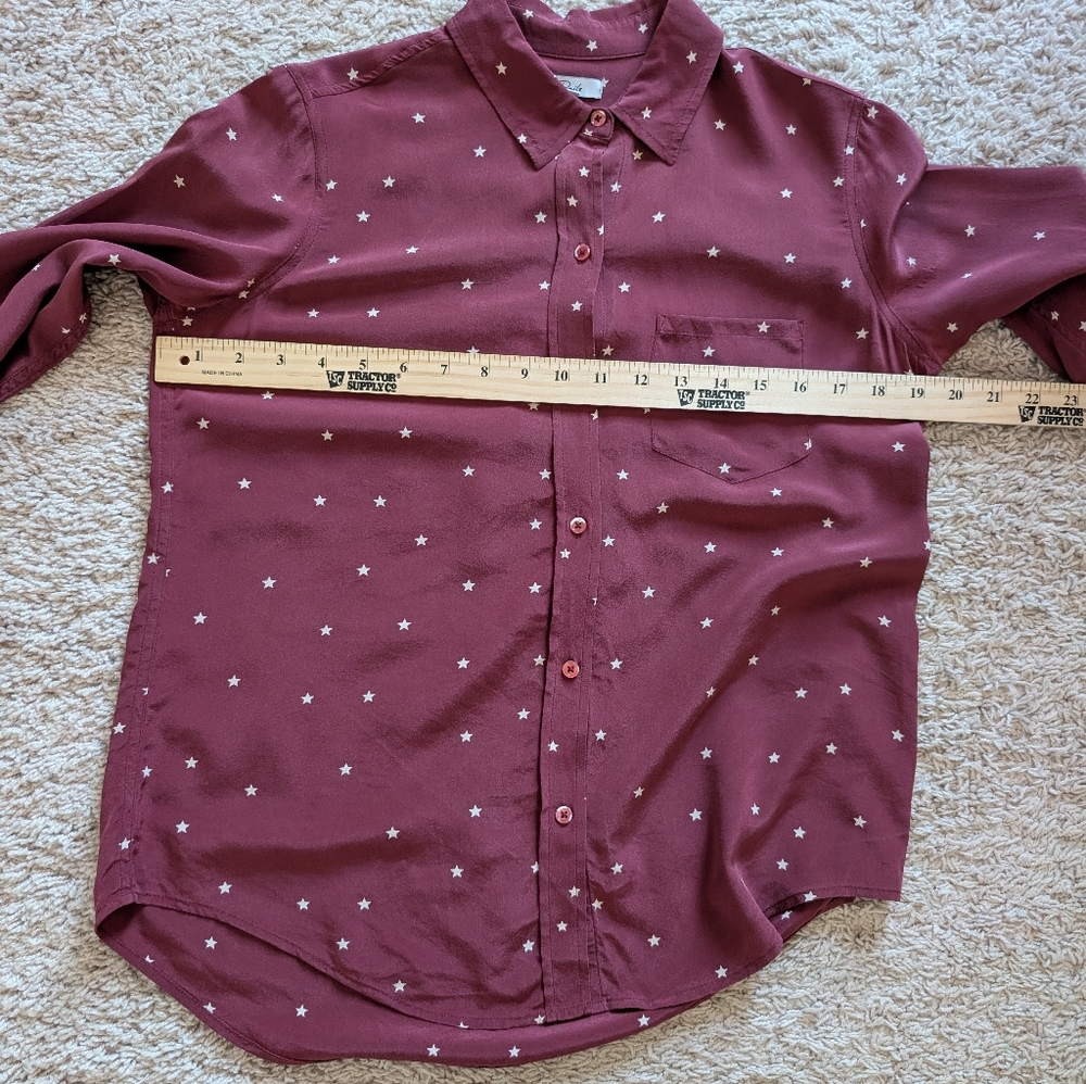 Rails Kate Burgundy Star Print Blouse - Picture 11 of 12